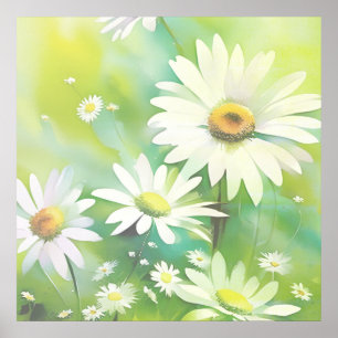 White Daisies Poster