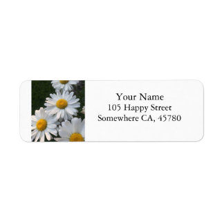 White Daisies Return Address Label