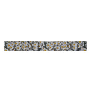White Daisies Satin Ribbon