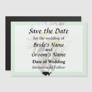 White Daisies Save the Date Magnetic Invitation