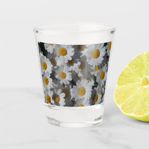 White Daisies Shot Glass