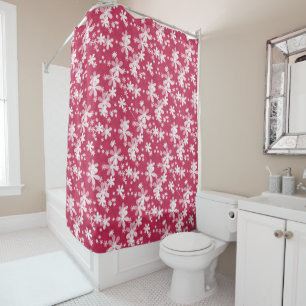 White daisies shower curtain