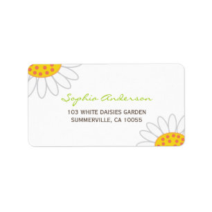 White Daisies Spring Flowers Garden Address Labels