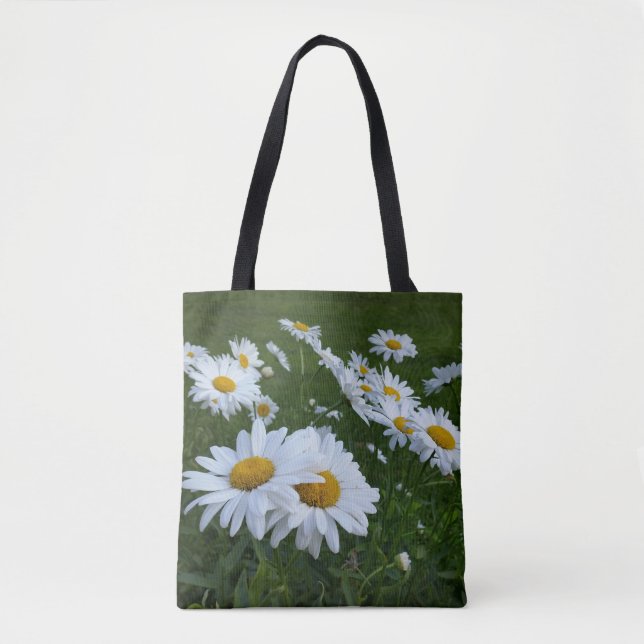 white daisies tote bag (Front)