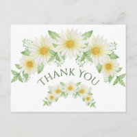 White Daisies Watercolor Budget Thank You