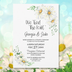 White Daisies Wedding Reception Invitation
