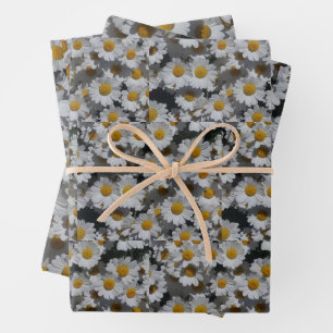 White Daisies  Wrapping Paper Sheet