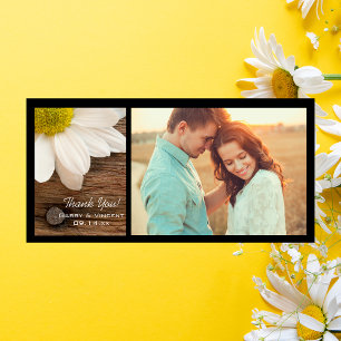 White Daisy and Barn Wood Country Thank You Card