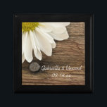 White Daisy and Barn Wood Country Wedding Gift Box<br><div class="desc">Customise the charming White Daisy and Barn Wood Country Wedding Gift Box with the personal names of the bride and groom and marriage ceremony date to create a keepsake gift for the bride, her bridesmaids or bridal party. This rustic chic custom western ranch style trinket box features a quaint close...</div>