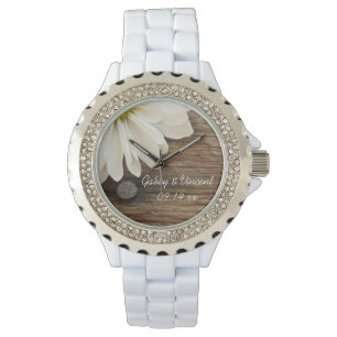 White Daisy and Barn Wood Country Wedding Watch