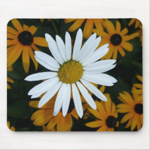 White Daisy and Blackeyed Susans Mouse Pad