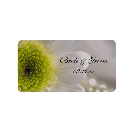 White Daisy and Pearls Wedding Favour Tag Address Label