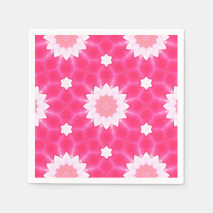 White daisy and stars over pink background pattern napkin
