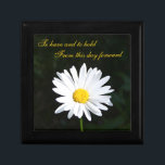 White Daisy Anniversary Trinket Box<br><div class="desc">This customisable jewellery box has a bright white Shasta daisy flower on it, and the phrase "To have and to hold", which would make it an ideal wedding anniversary gift box for storing a surprise anniversary gift, or let it be the gift itself for your special someone to store treasured...</div>