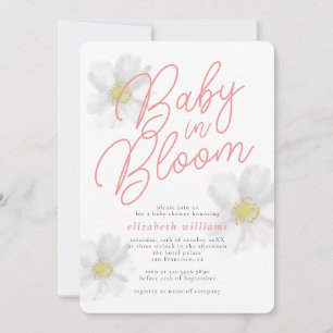 White Daisy Baby in Bloom Baby Shower Invitation