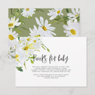 White daisy Baby Shower Books for Baby Card