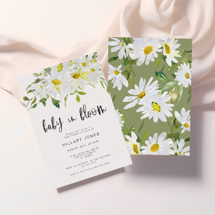 White Daisy Baby Shower Summer floral Invitation