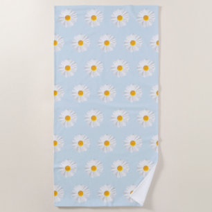 white daisy beach towel