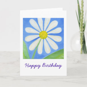 White Daisy Birthday Card
