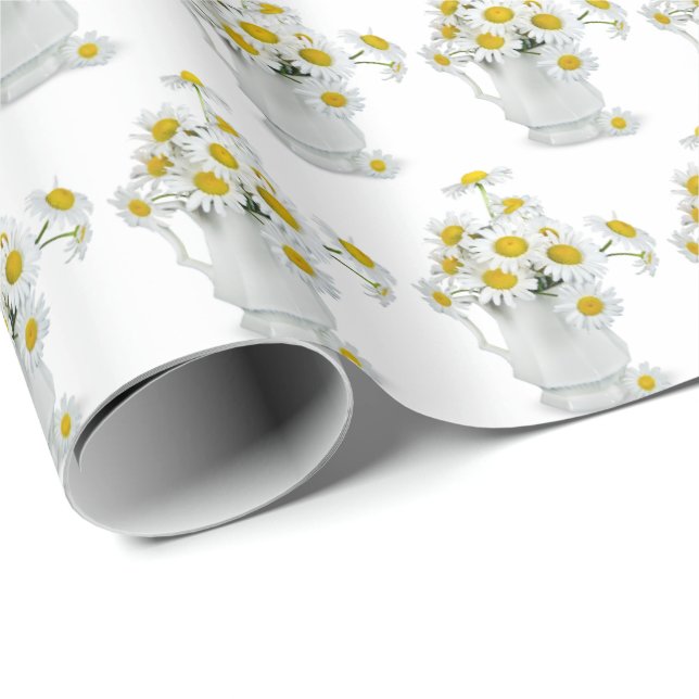 white daisy bouquet in pitcher wrapping paper (Roll Corner)