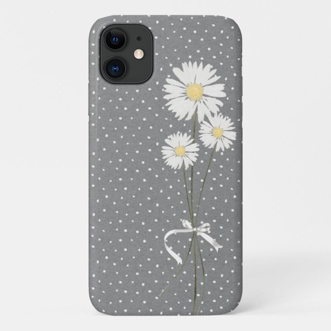 white daisy bouquet on pin dots Case-Mate iPhone case (Back)