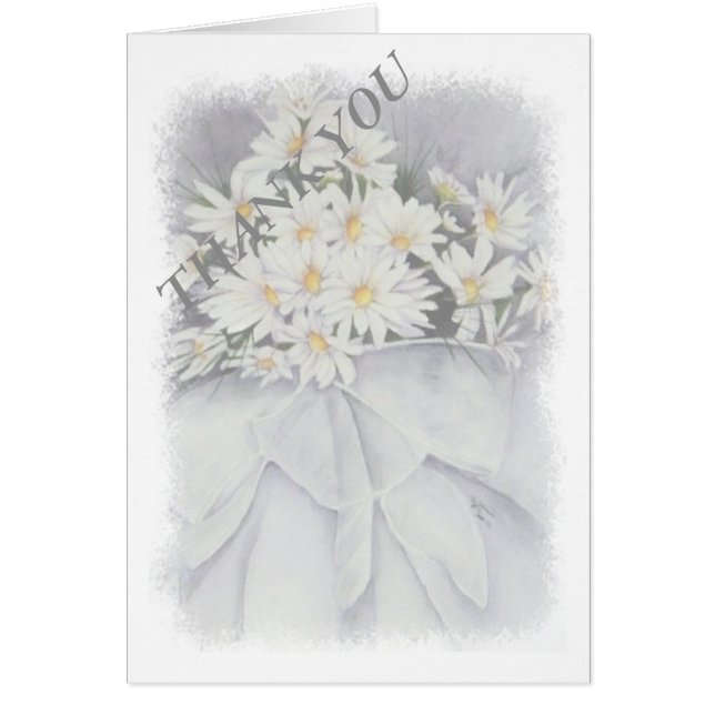 WHITE DAISY BOUQUET THANK YOU CARD (Front)
