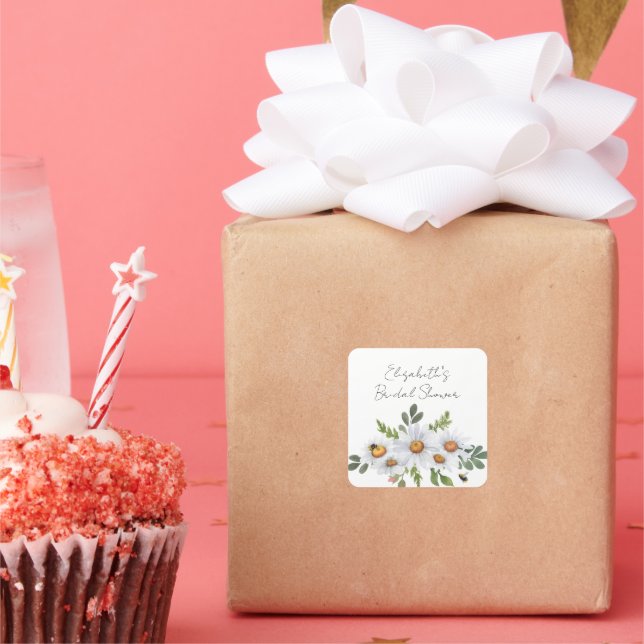 White daisy bridal shower stickers (Party)