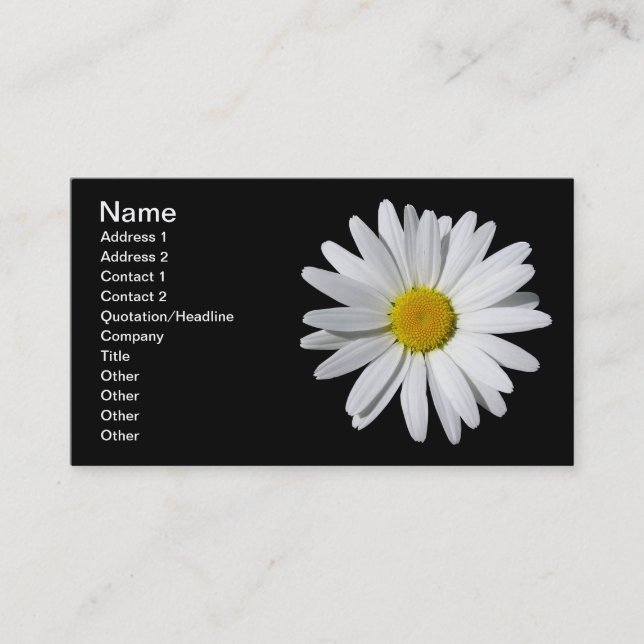 White Daisy Business Card (Front)