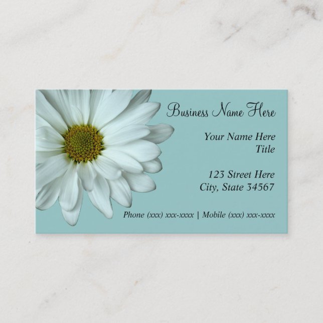 White Daisy Business Cards (Front)