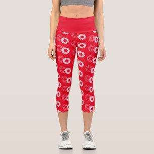 White Daisy Capri Leggings