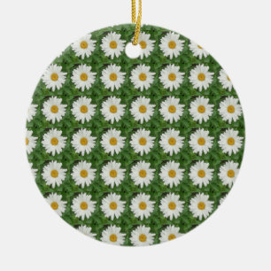 White Daisy Ceramic Ornament