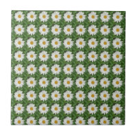White Daisy Ceramic Tile