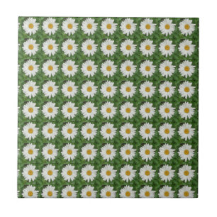 White Daisy Ceramic Tile