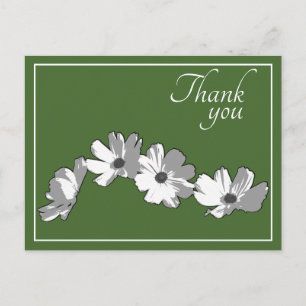 White Daisy Chain Green Background Thank You Postcard