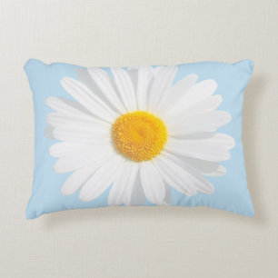 white daisy decorative cushion