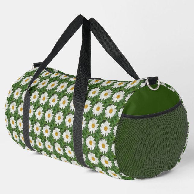 White Daisy Duffle Bag (Right Corner)