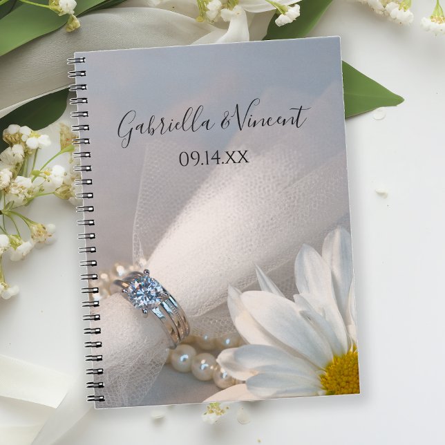 White Daisy Elegance Wedding Notebook (Creator Uploaded)