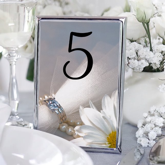 White Daisy Elegance Wedding Table Numbers (Creator Uploaded)