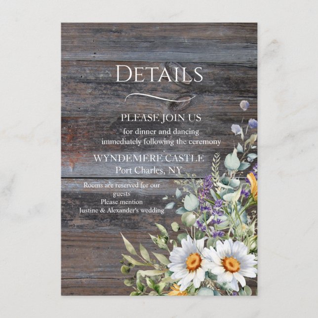 White Daisy Enclosure Card (Front)