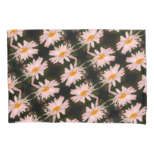 White Daisy Flower Abstract Pattern Pillowcase