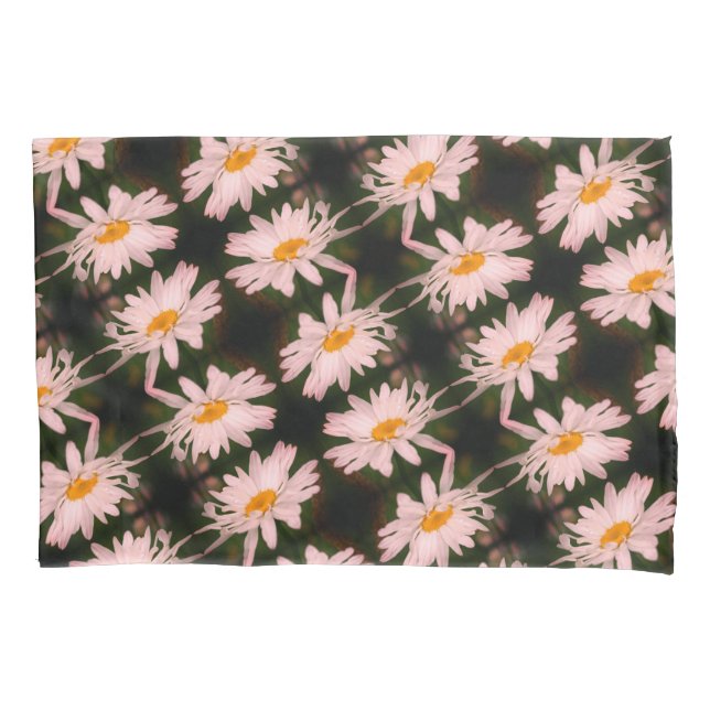 White Daisy Flower Abstract Pattern Pillowcase (Front)