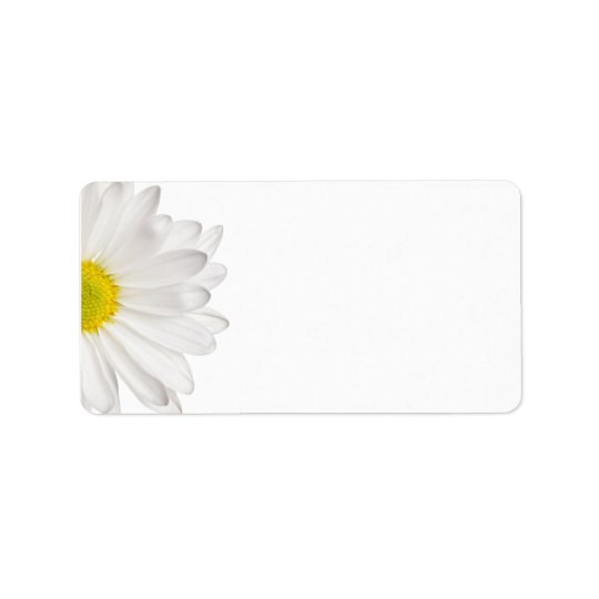 White Daisy Flower Background Customised Daisies Address Label