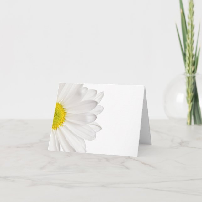 White Daisy Flower Background Customised Daisies Card (Front)