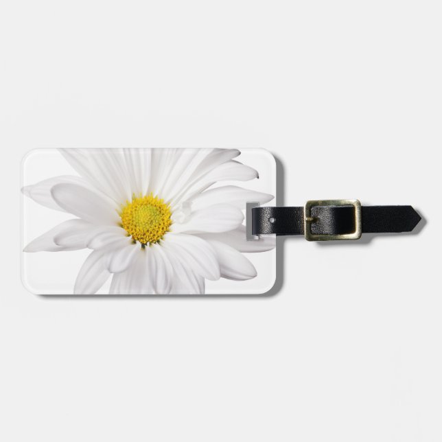 White Daisy Flower Background Customised Daisies Luggage Tag (Front Horizontal)