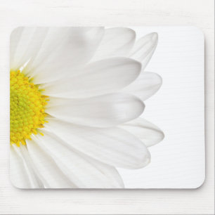 White Daisy Flower Background Customised Daisies Mouse Pad