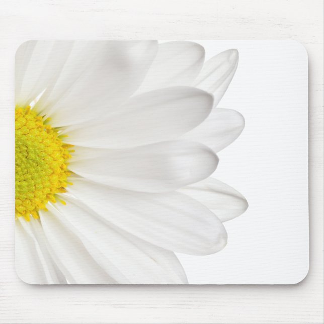 White Daisy Flower Background Customised Daisies Mouse Pad (Front)