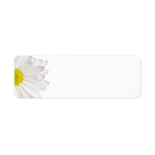 White Daisy Flower Background Customised Daisies Return Address Label