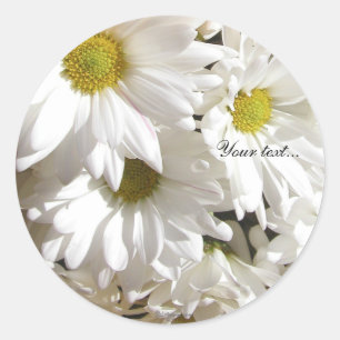 White Daisy Flower Custom Envelope Seals