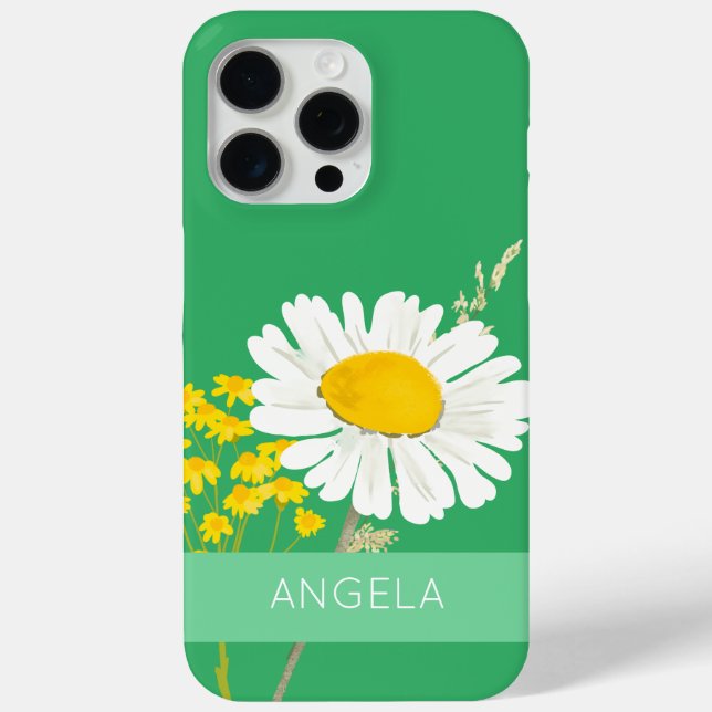 White Daisy Flower Custom Name  Case-Mate iPhone Case (Back)