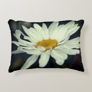 White Daisy Flower Decorative Cushion